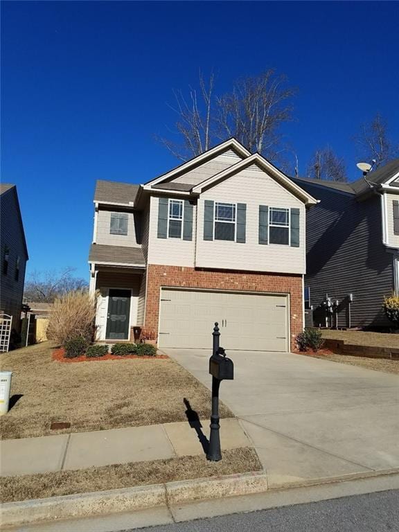 view of front of house with a garage