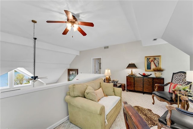 2176 Pine Lake Rd, Hiawassee, GA 30546 - bedroom with light colored carpet and a ceiling fan