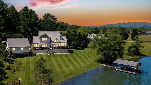 2176 Pine Lake Rd, Hiawassee, GA 30546 - aerial view at dusk of a water view