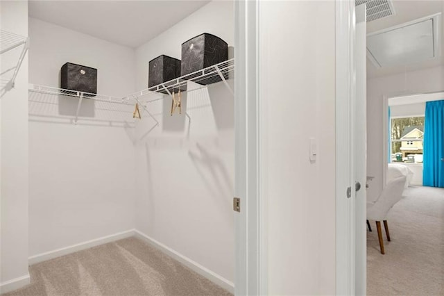 353 Sound Cir, Stockbridge, GA 30281 - spacious closet with attic access, carpet, and visible vents