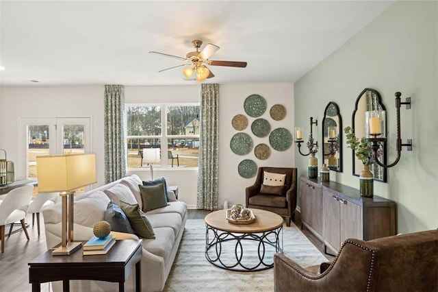 353 Sound Cir, Stockbridge, GA 30281 - living area with light wood-type flooring and ceiling fan