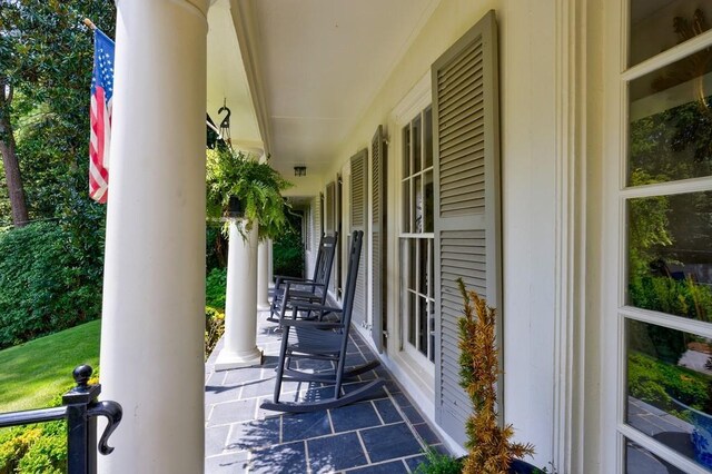 view of patio with a porch