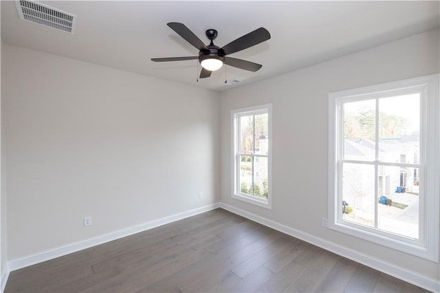 530 Fisher Dr Unit 45, Alpharetta, GA 30009 - empty room with dark wood-type flooring, baseboards, and ceiling fan