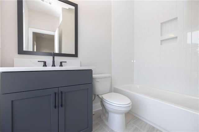 530 Fisher Dr Unit 45, Alpharetta, GA 30009 - bathroom with toilet, vanity, baseboards, and shower / bath combination
