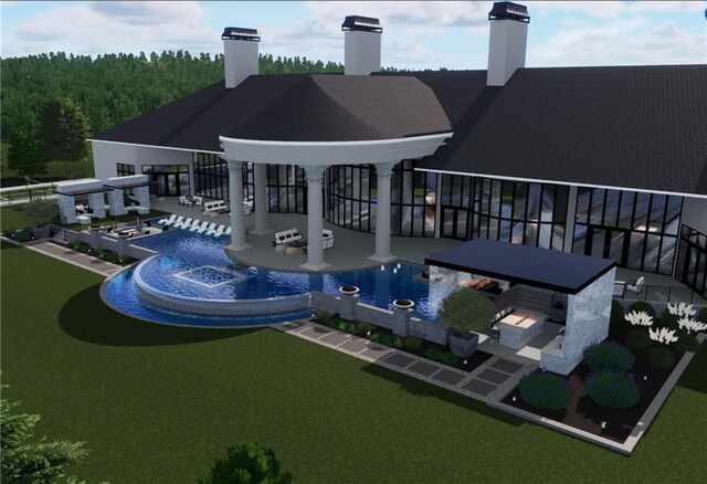 exterior space featuring a patio area and a community pool