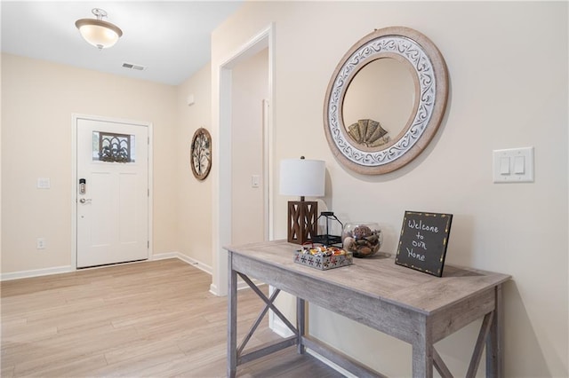 entryway featuring light hardwood / wood-style flooring