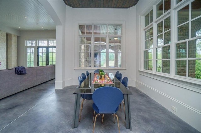 dining area with a wealth of natural light