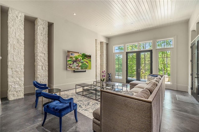 interior space with french doors