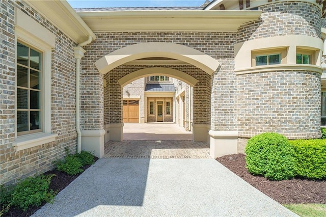 entrance to property featuring french doors