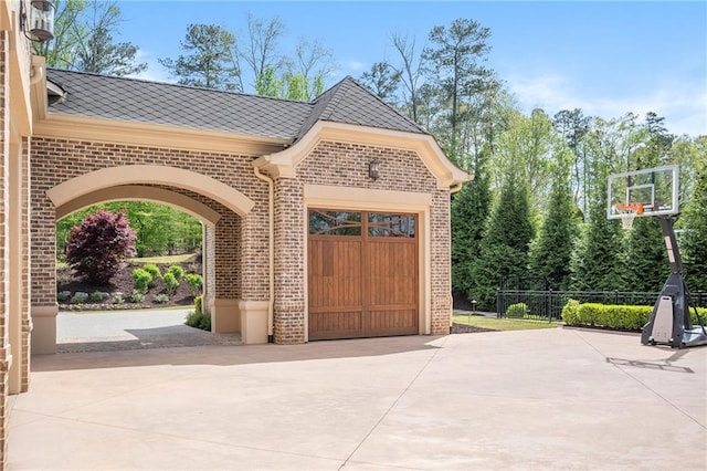 view of garage