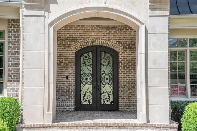 entrance to property with french doors