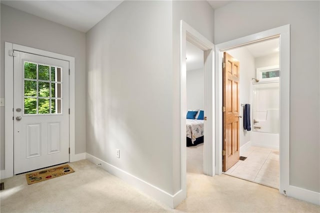 view of carpeted entryway