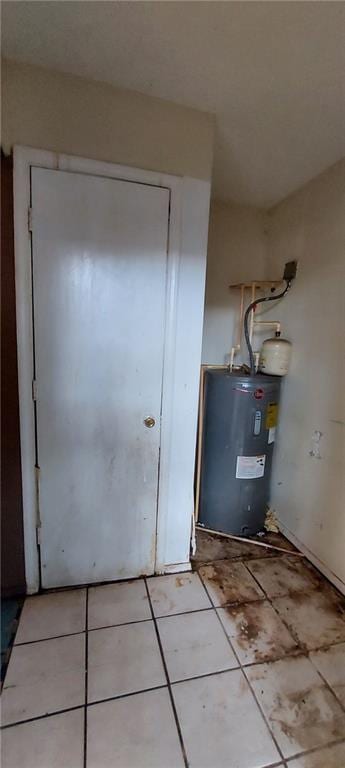 utility room with water heater