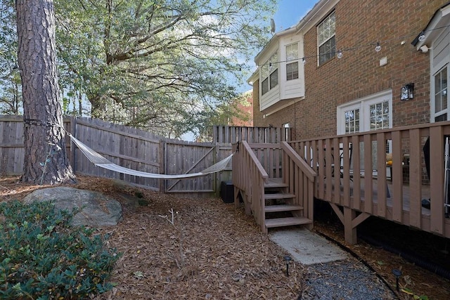 view of yard with a deck