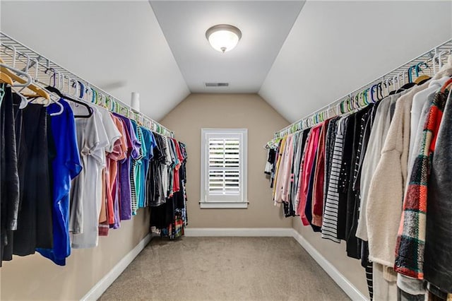 1725 Lynwood Pl, Alpharetta, GA 30004 - walk in closet with carpet flooring and vaulted ceiling
