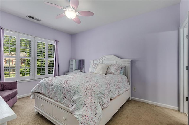 1725 Lynwood Pl, Alpharetta, GA 30004 - bedroom with light carpet, baseboards, and ceiling fan