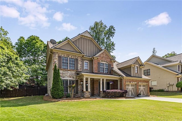 1725 Lynwood Pl, Alpharetta, GA 30004 - craftsman-style home with board and batten siding, concrete driveway, a garage, and stone siding