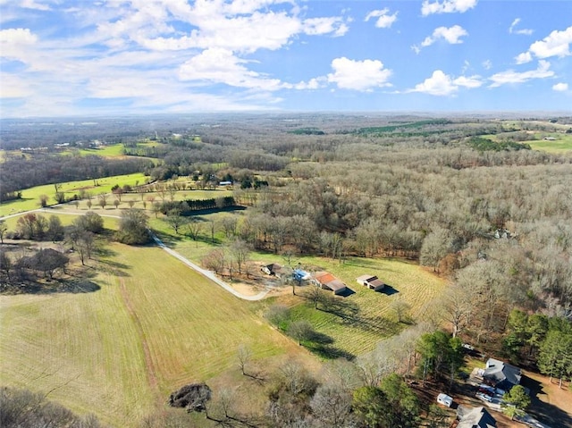 drone / aerial view featuring a rural view