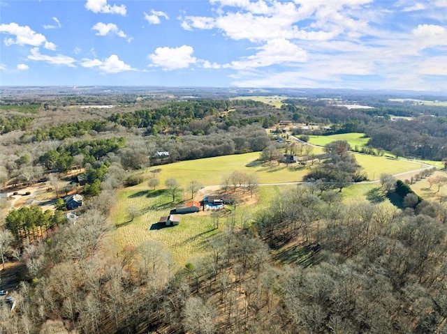 aerial view with a rural view