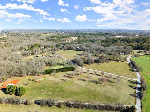 drone / aerial view with a rural view