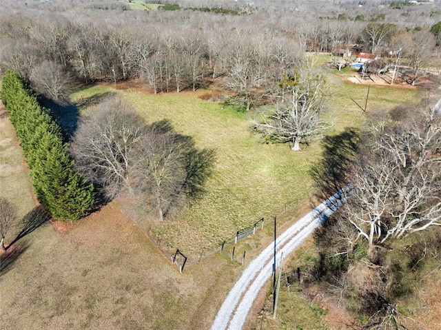 aerial view with a rural view