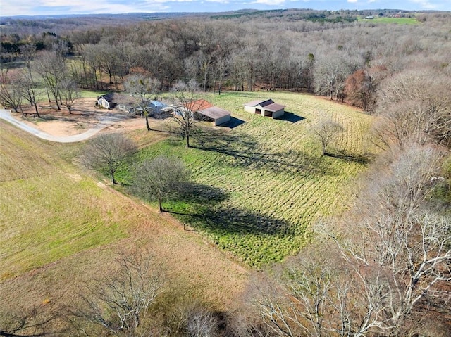 drone / aerial view featuring a rural view