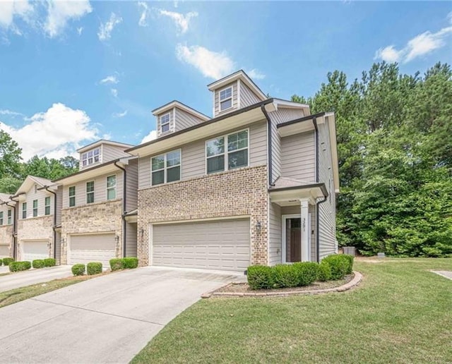 3291 Wild Basil Ln, Buford, GA 30519 - view of front facade with driveway, a garage, and a front lawn