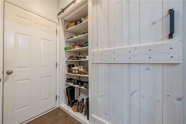 3291 Wild Basil Ln, Buford, GA 30519 - mudroom with dark wood-type flooring