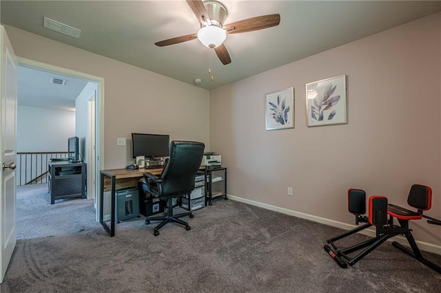 3291 Wild Basil Ln, Buford, GA 30519 - office featuring carpet flooring and a ceiling fan