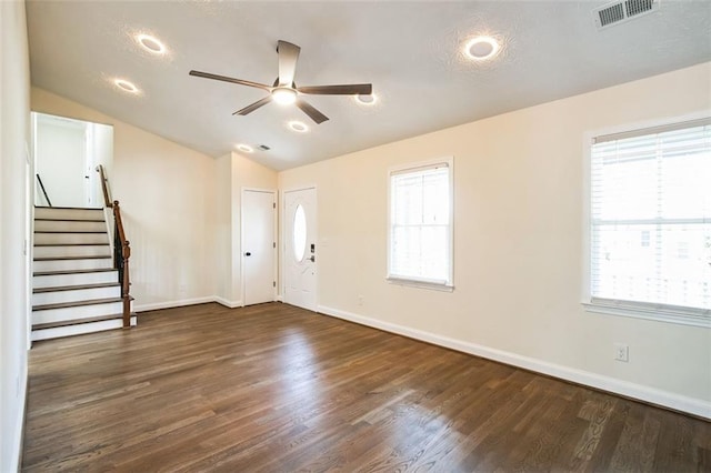 700 Hill Meadow Dr, Dacula, GA 30019 - interior space with visible vents, a healthy amount of sunlight, stairway, and lofted ceiling