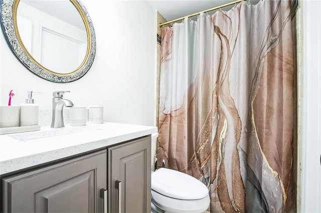 700 Hill Meadow Dr, Dacula, GA 30019 - bathroom with a shower with curtain, toilet, and vanity