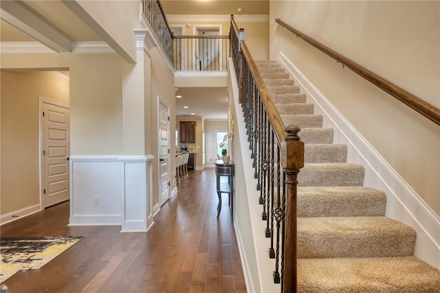 200 Baumgard, Locust Grove, GA 30248 - stairway with ornamental molding and wood finished floors