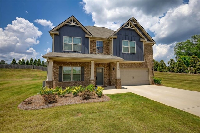 200 Baumgard, Locust Grove, GA 30248 - craftsman house with board and batten siding, an attached garage, concrete driveway, and brick siding