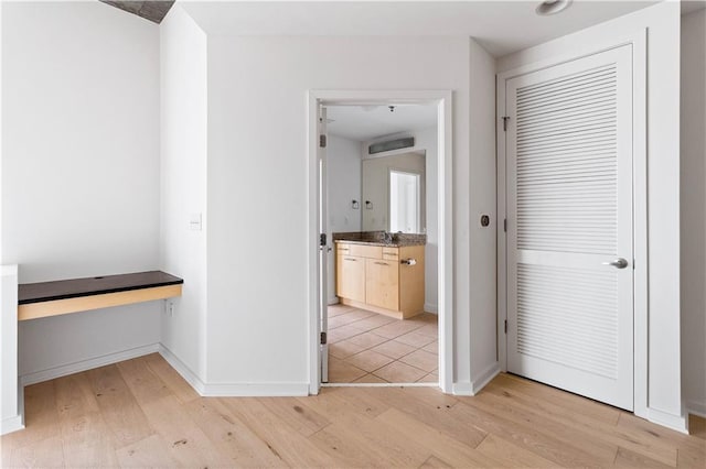 3324 Peachtree Rd NE Unit 2518, Atlanta, GA 30326 - hall with light wood-style floors and an office area