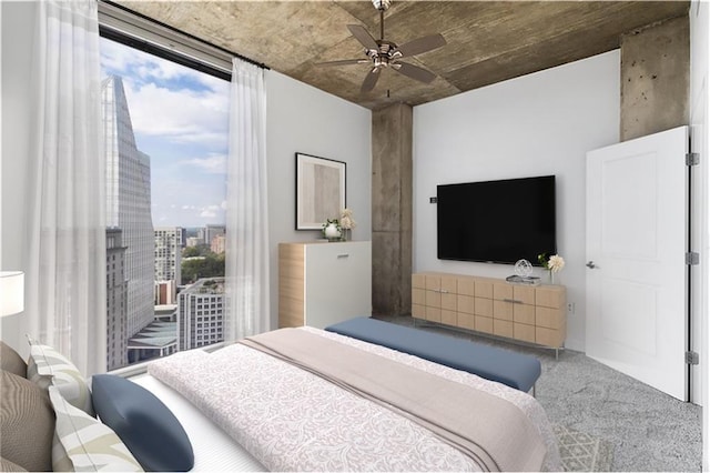 3324 Peachtree Rd NE Unit 2518, Atlanta, GA 30326 - carpeted bedroom featuring access to exterior and ceiling fan