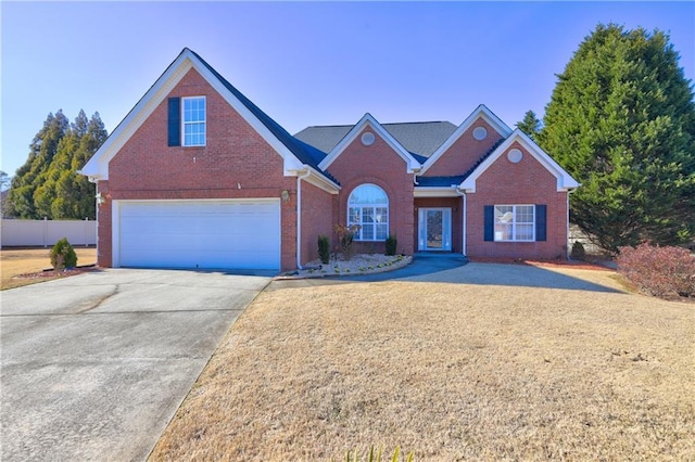 view of front of house with a garage