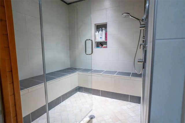 bathroom featuring walk in shower