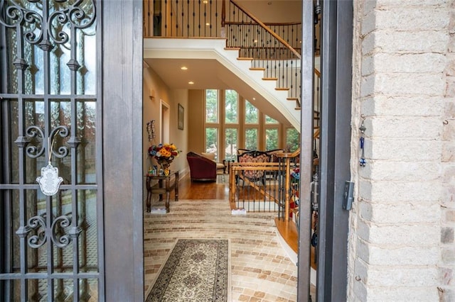 entrance foyer featuring hardwood / wood-style flooring