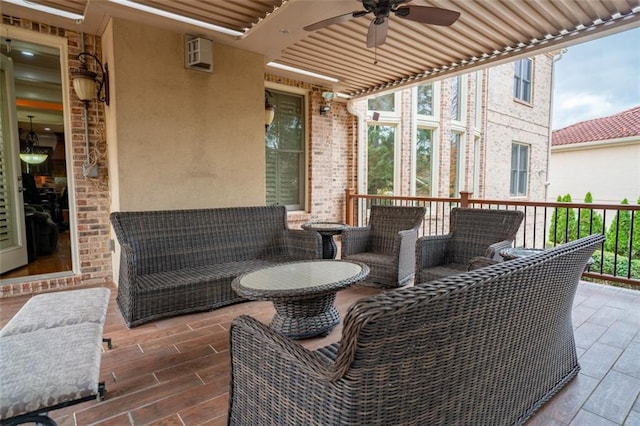 view of patio / terrace with ceiling fan