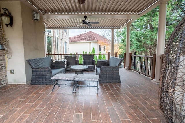 view of patio / terrace with ceiling fan