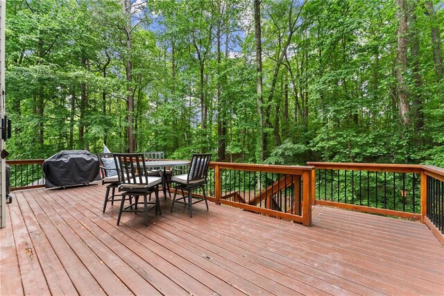 1172 Malvern Hunt Ct, Lawrenceville, GA 30043 - deck with area for grilling and outdoor dining space