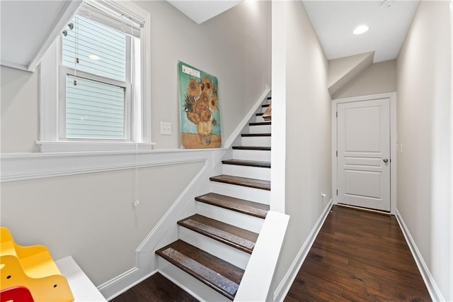 4458 Dunblane Ave, Sugar Hill, GA 30518 - stairway with wood finished floors and baseboards