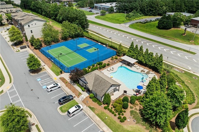 4458 Dunblane Ave, Sugar Hill, GA 30518 - drone / aerial view of a pool area
