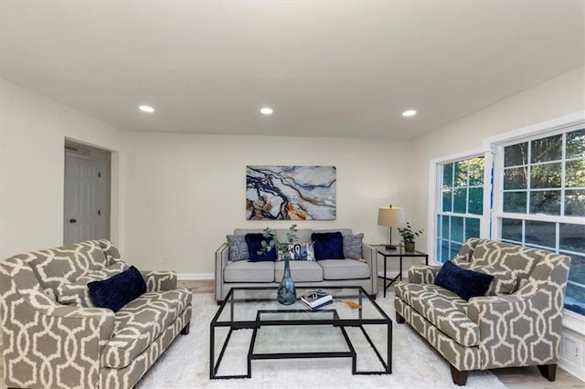 living room featuring hardwood / wood-style flooring