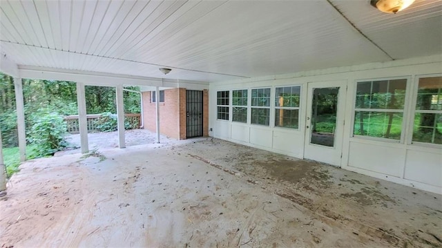 view of unfurnished sunroom