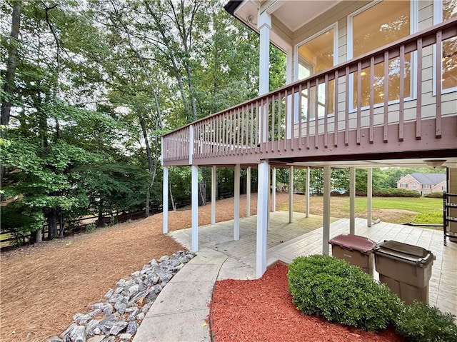 6765 Crofton Dr, Alpharetta, GA 30005 - view of patio featuring a deck