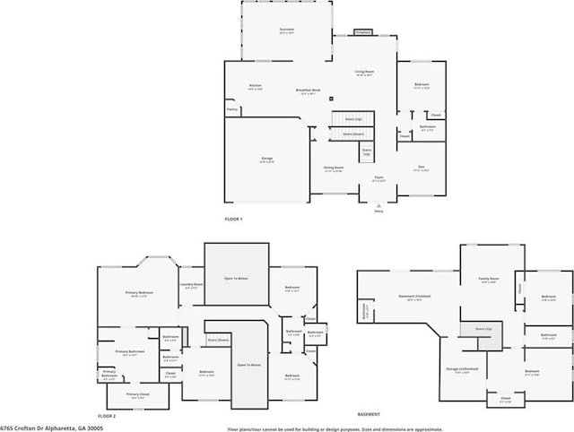 6765 Crofton Dr, Alpharetta, GA 30005 - floor plan / room layout