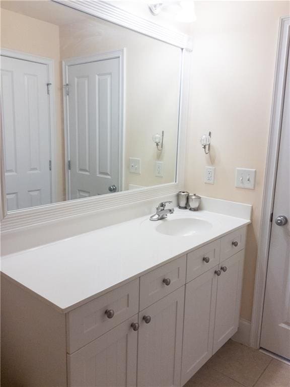 bathroom featuring vanity and tile patterned floors