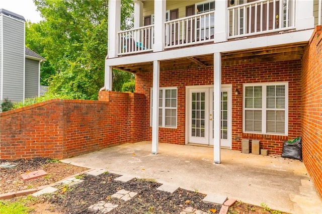 view of patio with french doors