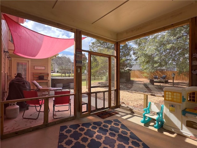 view of sunroom